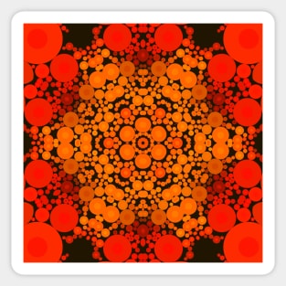 Dot Mandala Flower Orange and Black Sticker